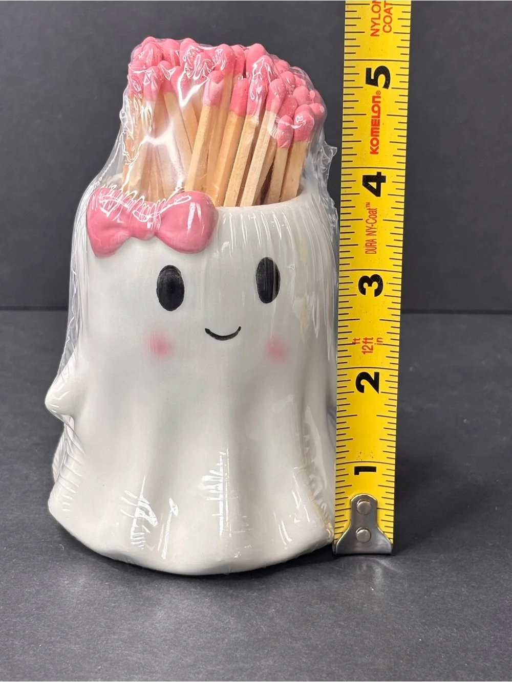Kirkton House Halloween Matches Holder Ghost Pink Pastel Bow Aldi Exclusive NWT